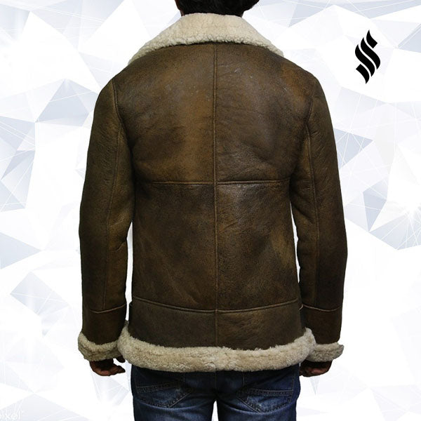 Men’s Aviator Real Shearling Sheepskin Leather Bomber Flying Jacket | Rugged Winter Authority | Full Grain Apparel