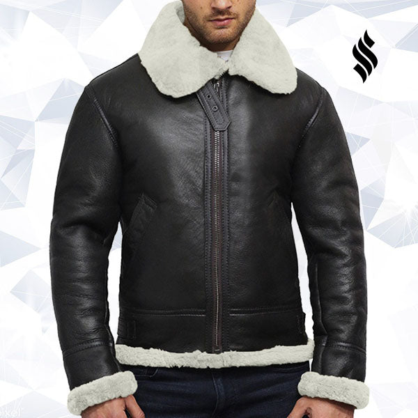 Men’s Aviator Real Shearling Sheepskin Leather Flying Jacket | Rugged Winter Authority | Full Grain Apparel