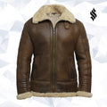 Men’s Brown Sheepskin Flying Jacket | Rugged Heritage Style | Full Grain Apparel