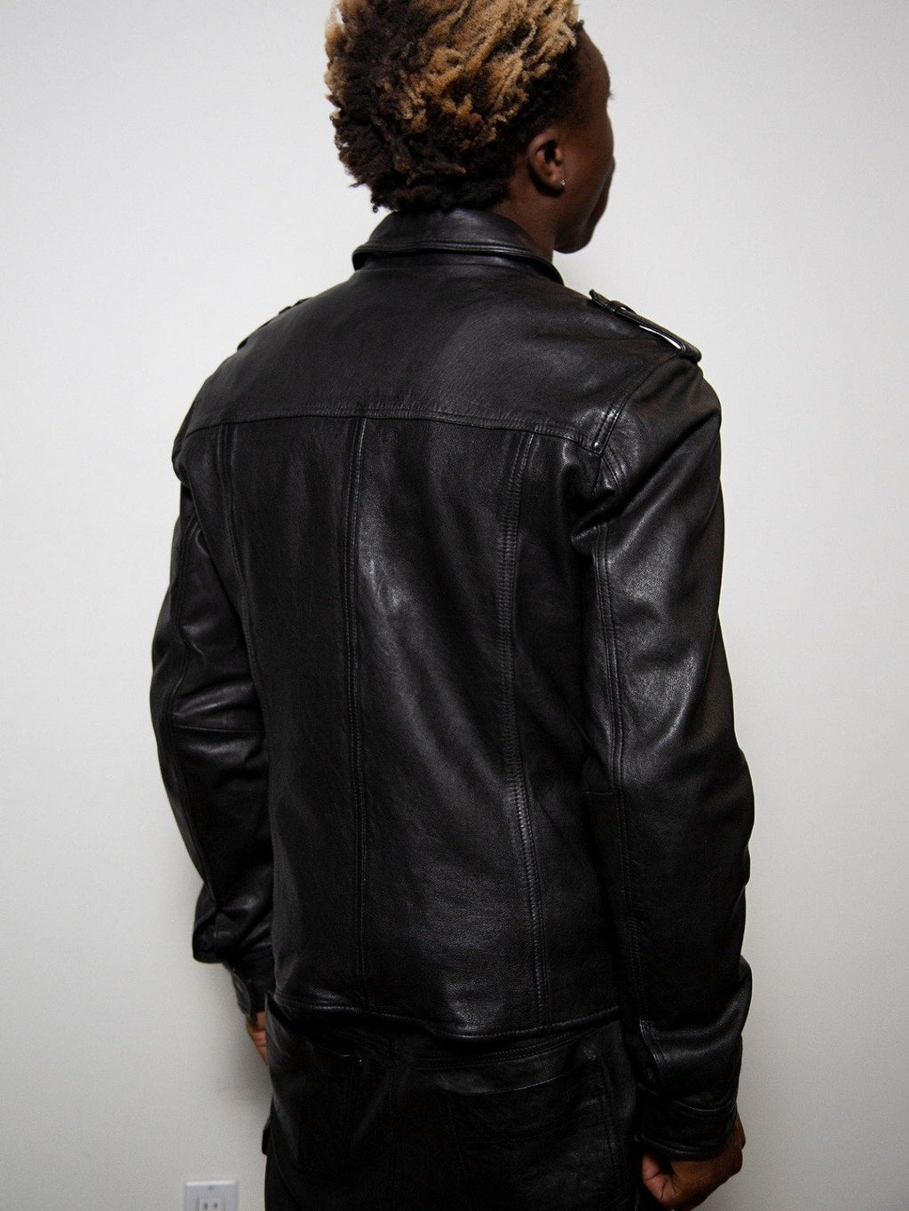 Men’s Dark Knight Black Leather Moto Jacket | Industrial Biker Style | Full Grain Apparel