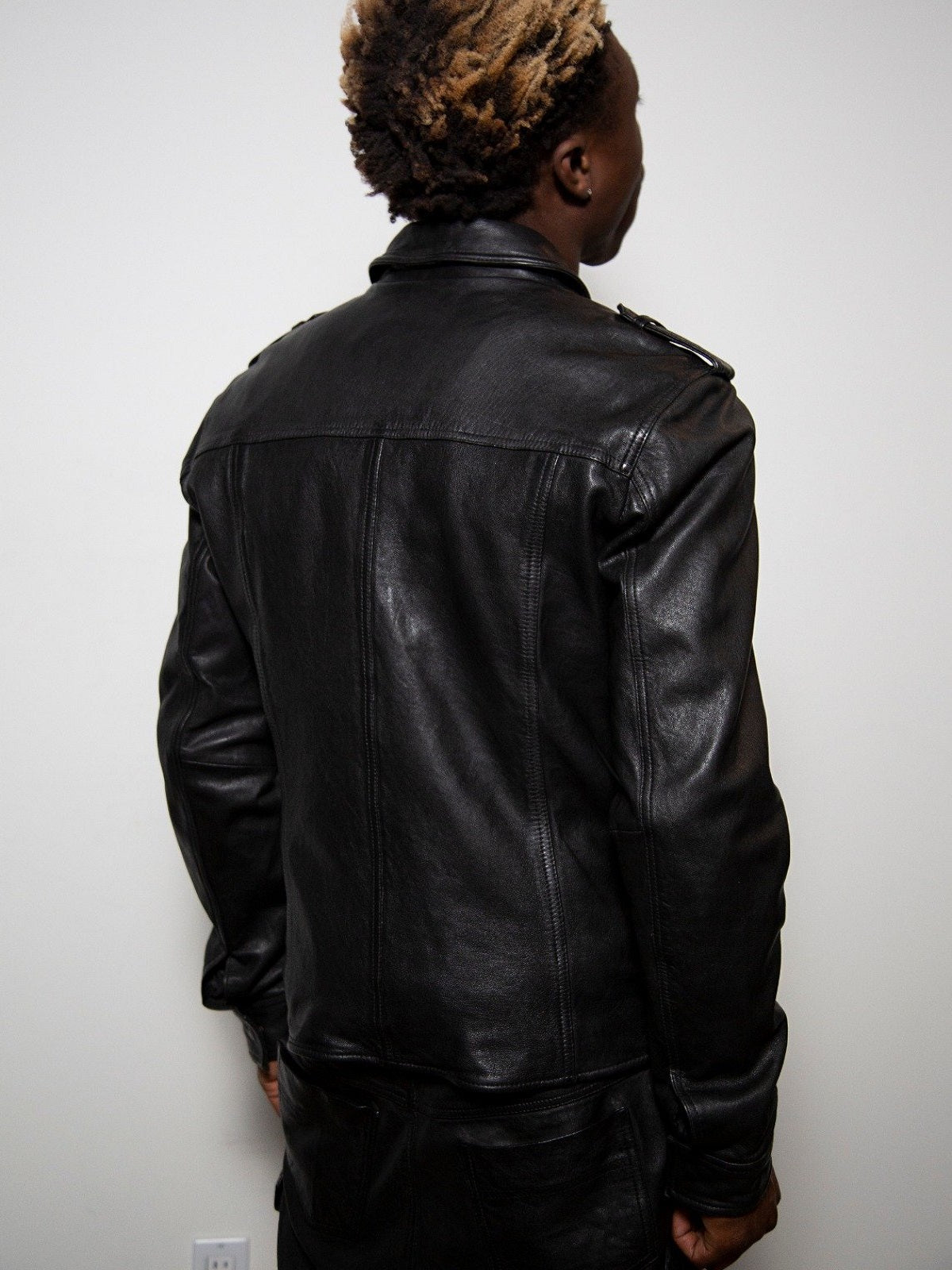 Men’s Dark Knight Black Leather Moto Jacket | Industrial Biker Style | Full Grain Apparel