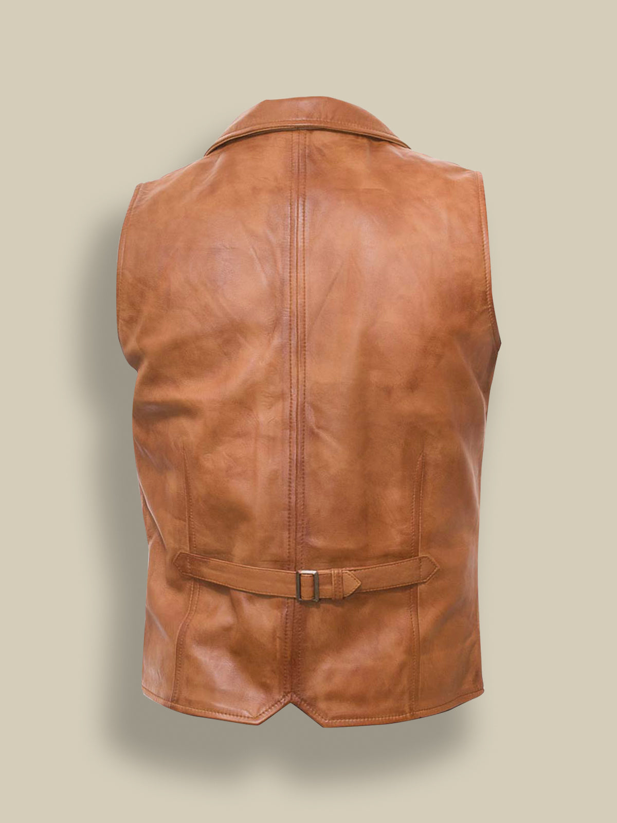 Men’s Sierra Tan Brown Leather Vest | Minimalist Urban Gilet | Full Grain Apparel