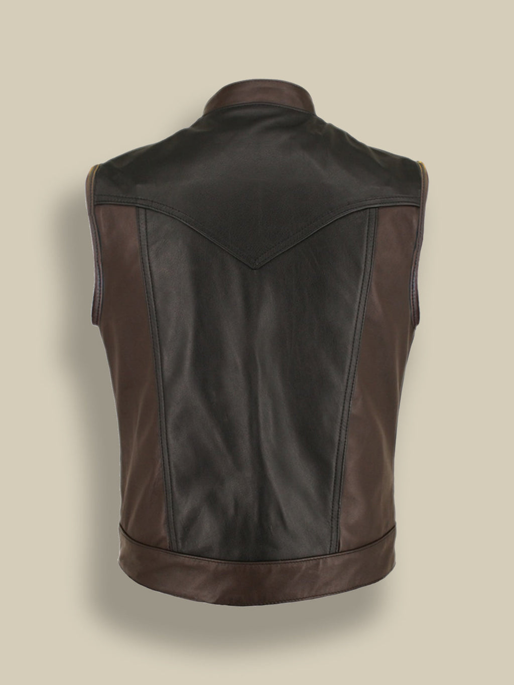 Men’s Bison Brown Leather Moto Vest | Tactical Heritage Gilet | Full Grain Apparel
