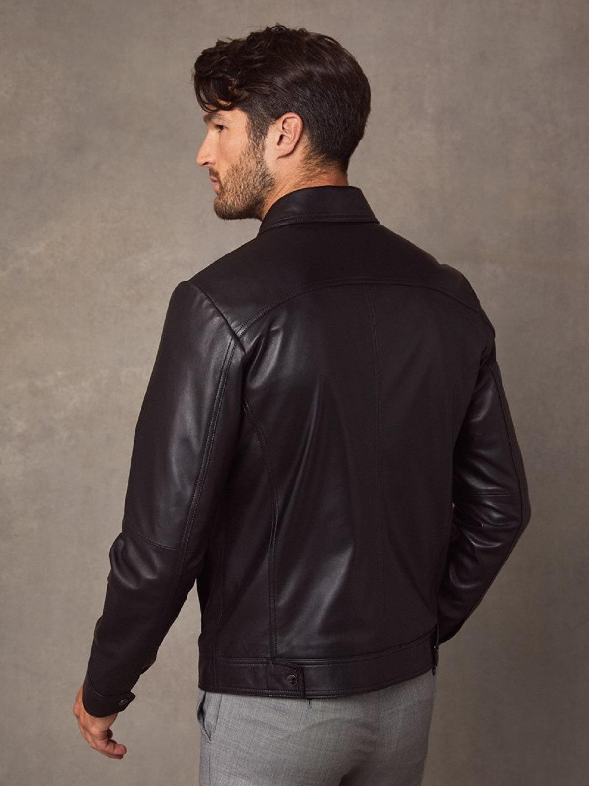 Men’s Midnight Heritage Vintage Leather Jacket | Distressed Black Racer | Full Grain Apparel