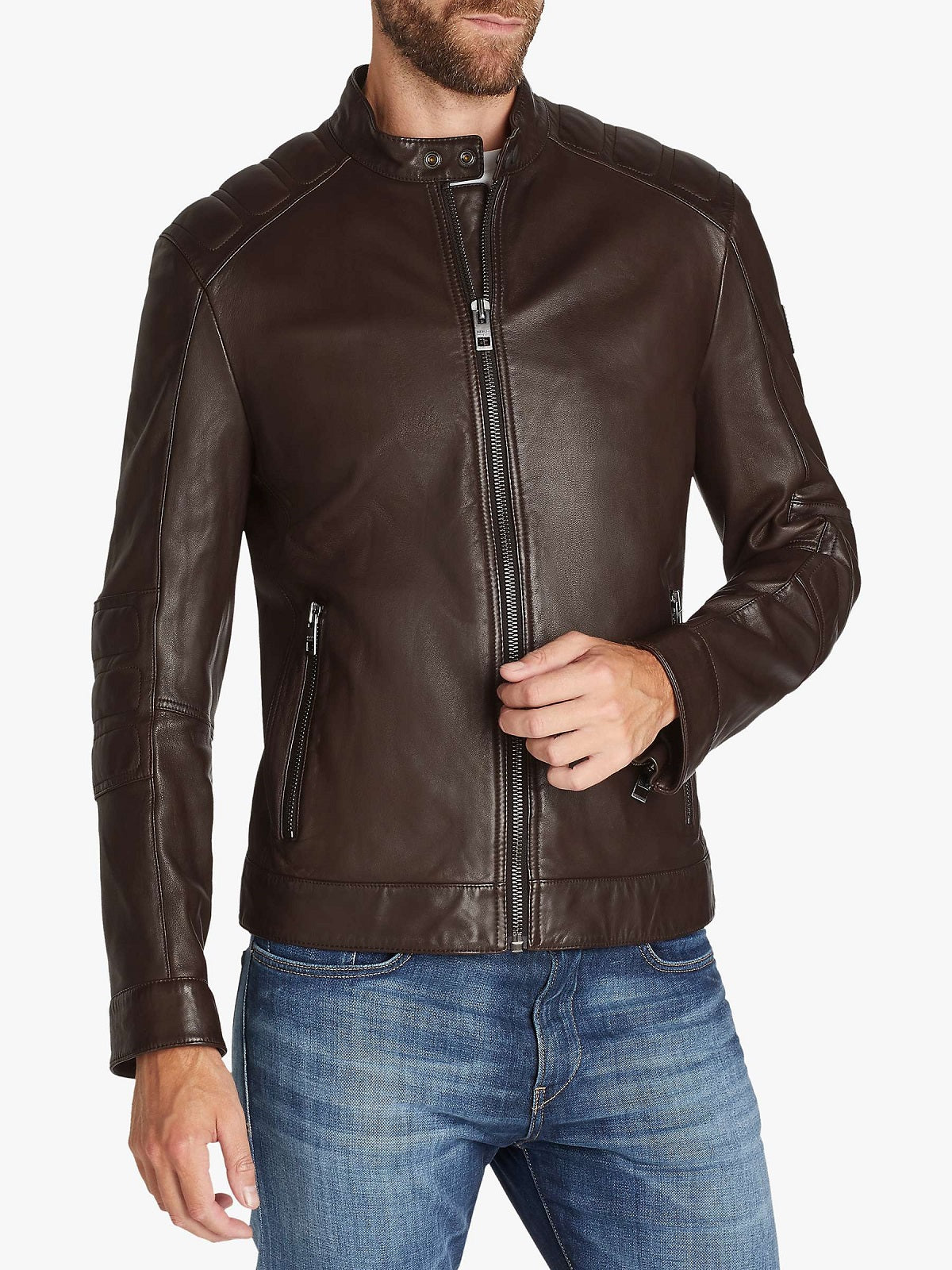 Men’s Chestnut Brown Leather Moto Jacket | Heritage Biker Identity | Full Grain Apparel