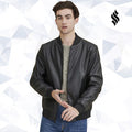 Men’s Black Leather Bomber Jacket | Rugged Urban Essential | Full Grain Apparel