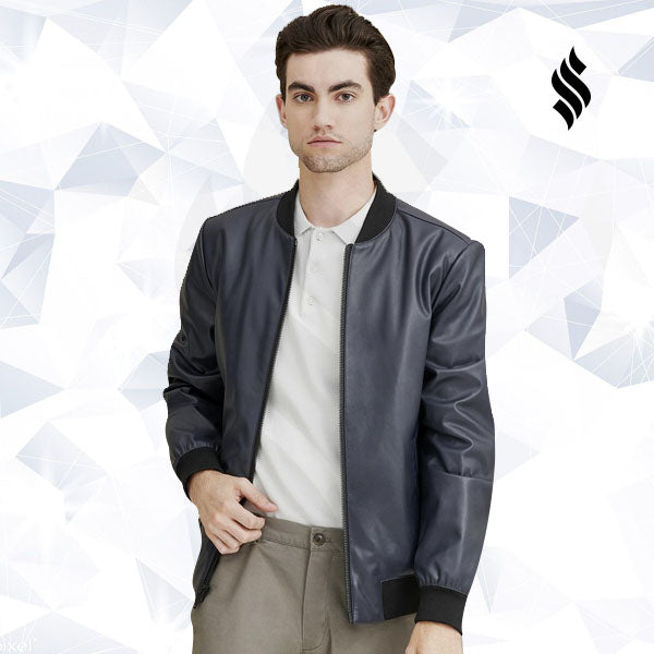Men’s Faux Leather Bomber Jacket | Rugged Vegan Streetwear | Full Grain Apparel