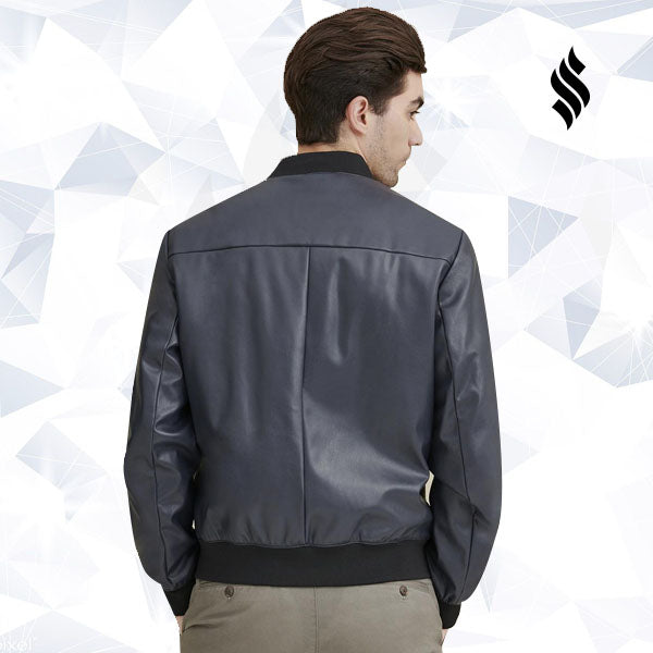 Men’s Faux Leather Bomber Jacket | Rugged Vegan Streetwear | Full Grain Apparel