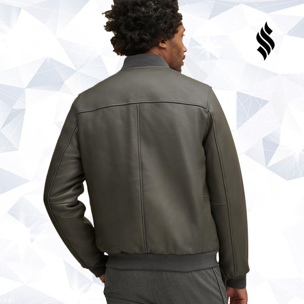 Men’s Leather Stadium Bomber Jacket | Rugged Varsity Streetwear | Full Grain Apparel