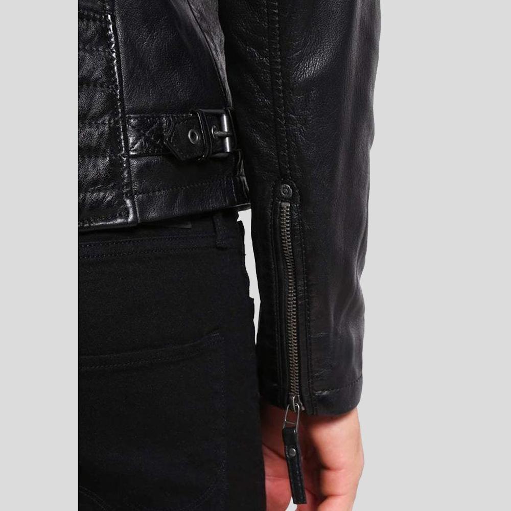 Men's Greg Black Leather Racer Jacket | Full Grain Apparel