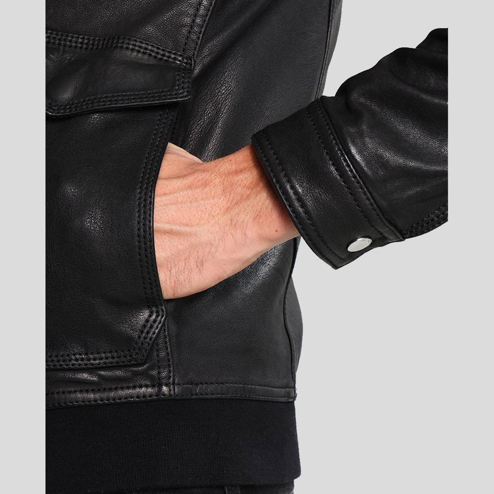 Men's Juan Black Leather Racer Jacket | Genuine Lambskin | Full Grain Apparel