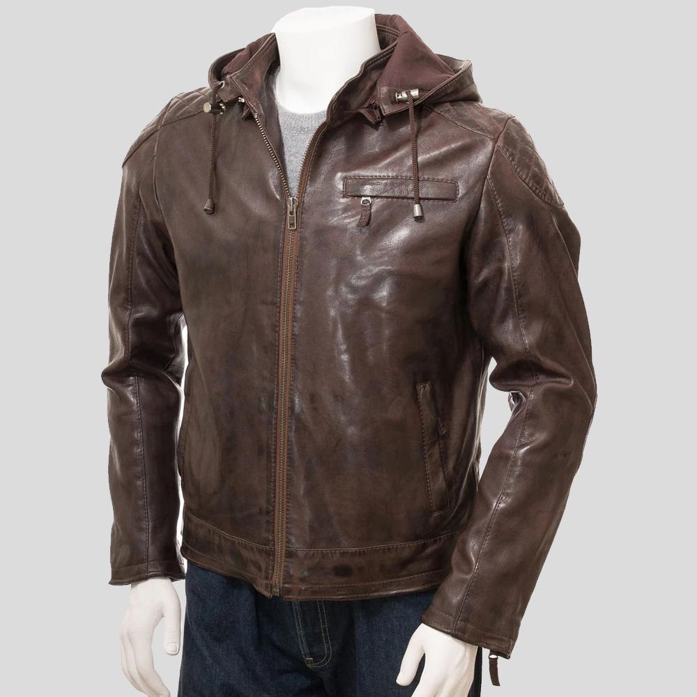 Men's George Brown Removable Hooded Jacket | Full Grain Apparel