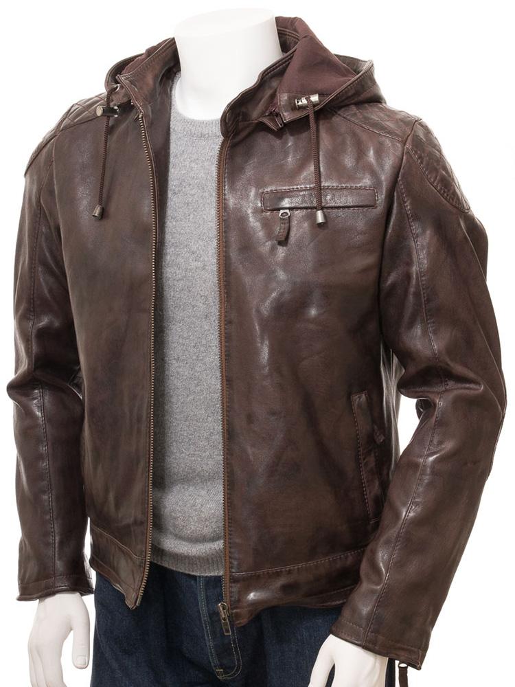 Men's George Brown Removable Hooded Jacket | Full Grain Apparel