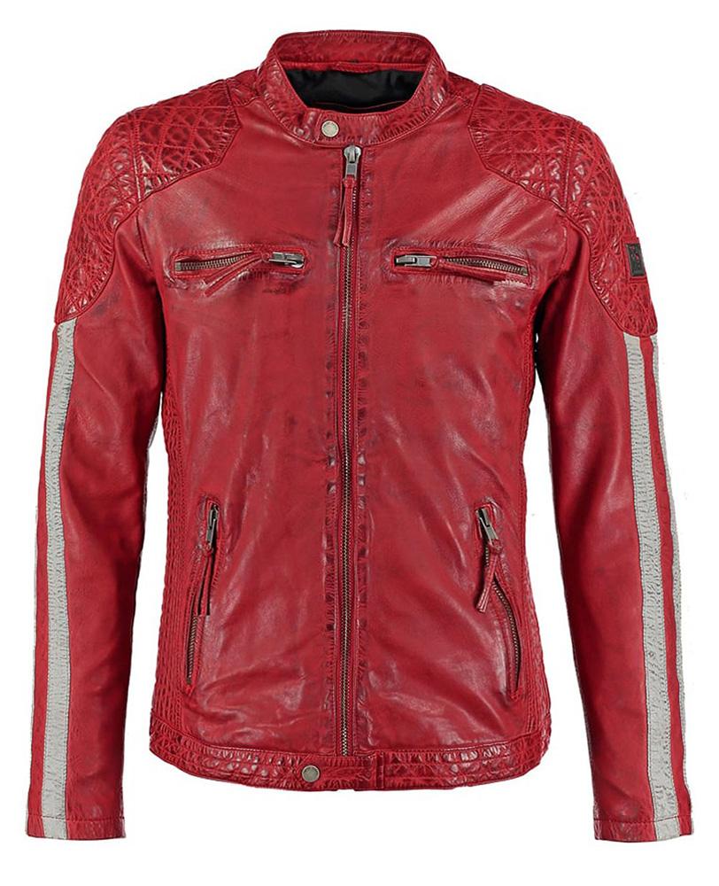Men's Hank Red Quilted Leather Jacket | Full Grain Apparel