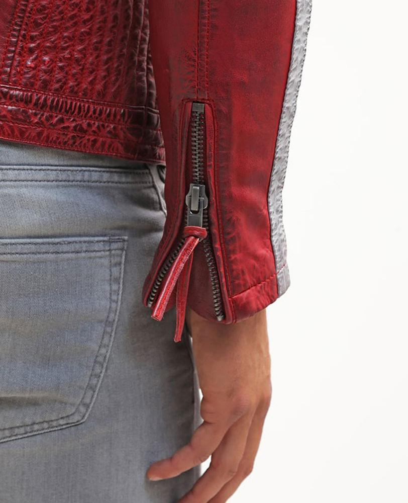 Men's Hank Red Quilted Leather Jacket | Full Grain Apparel