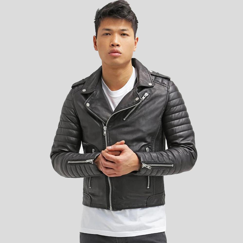 Men's Harl Black Quilted Leather Jacket | Full Grain Apparel