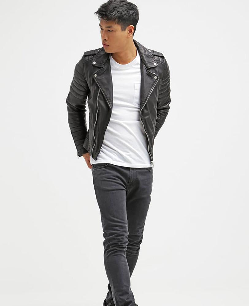 Men's Harl Black Quilted Leather Jacket | Full Grain Apparel