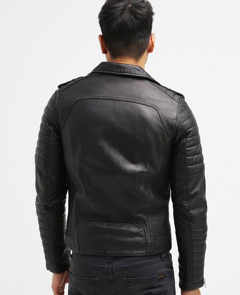 Men's Harl Black Quilted Leather Jacket | Full Grain Apparel