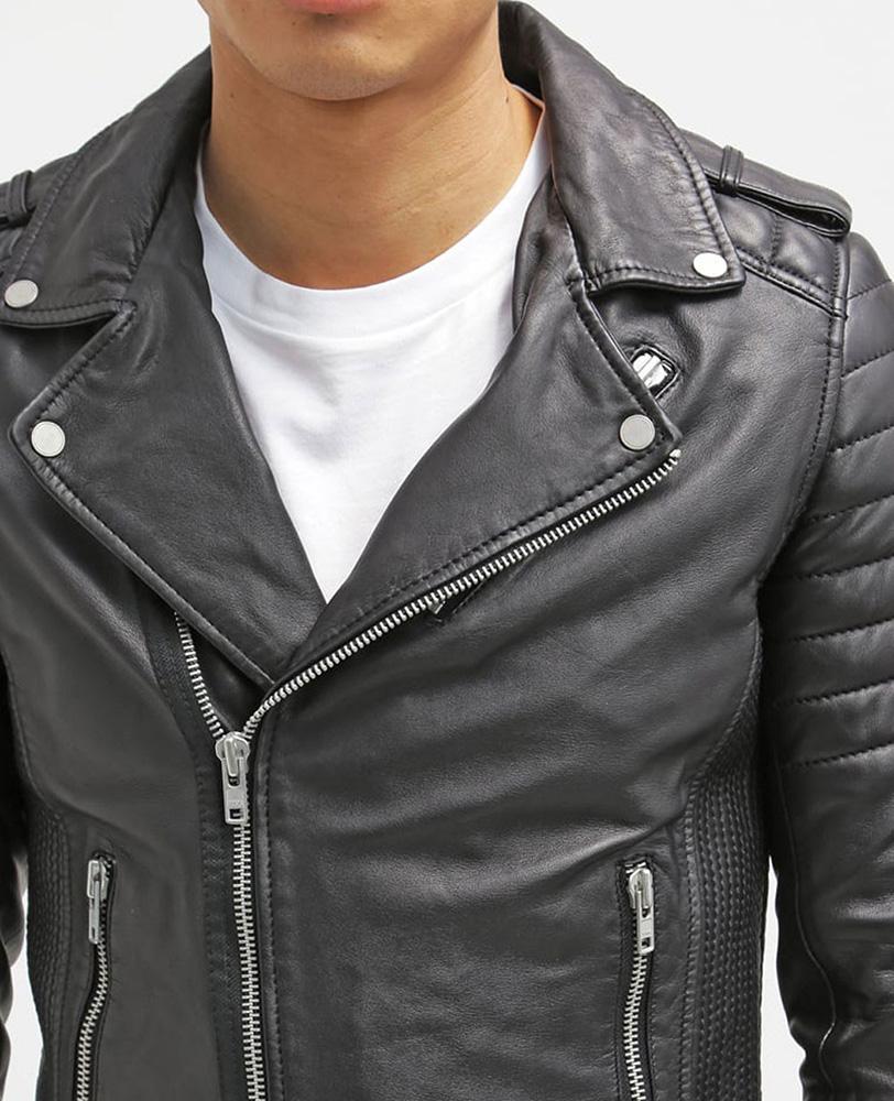 Men's Harl Black Quilted Leather Jacket | Full Grain Apparel