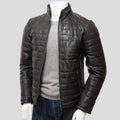 Men's Jair Black Quilted Leather Jacket | Full Grain Apparel