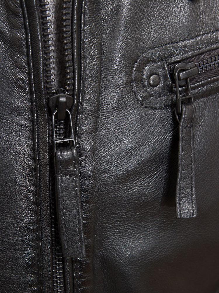 Men's Jed Black Hooded Leather Jacket | Full Grain Apparel