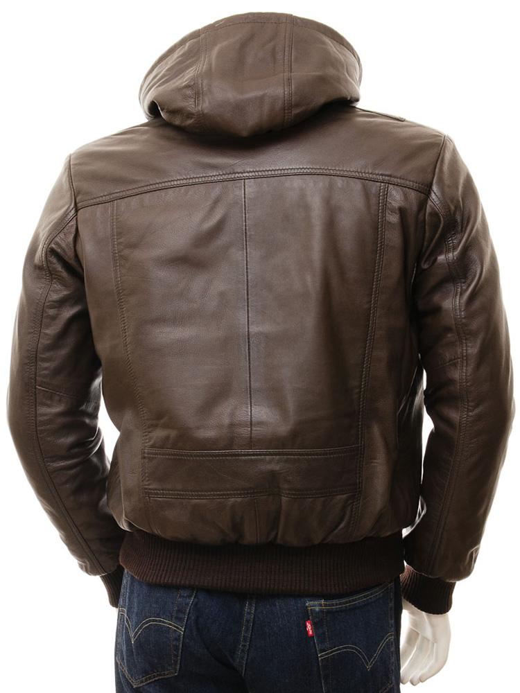 Men's Mado Brown Removable Hooded Jacket | Full Grain Apparel