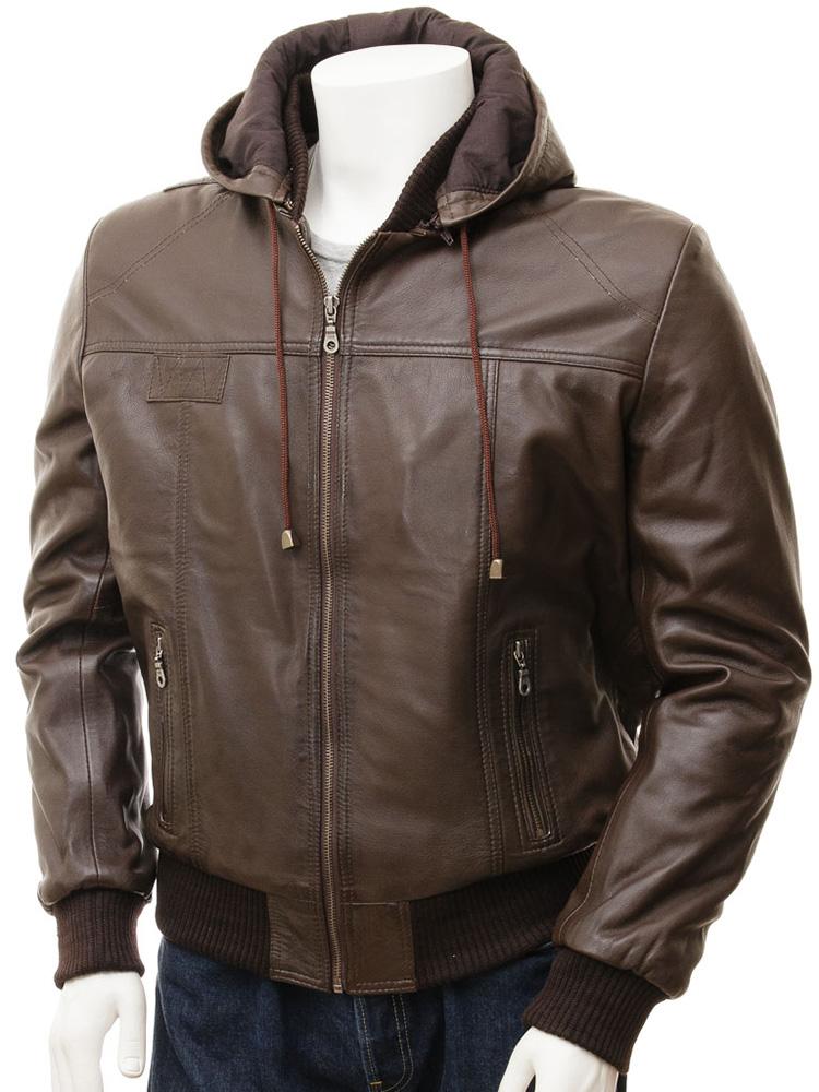 Men's Mado Brown Removable Hooded Jacket | Full Grain Apparel