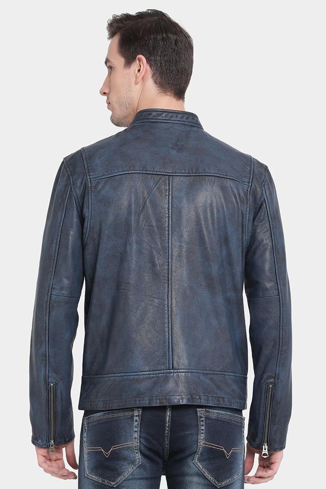 Chaqueta azul Rald para hombre con capucha extraíble | Full Grain Apparel