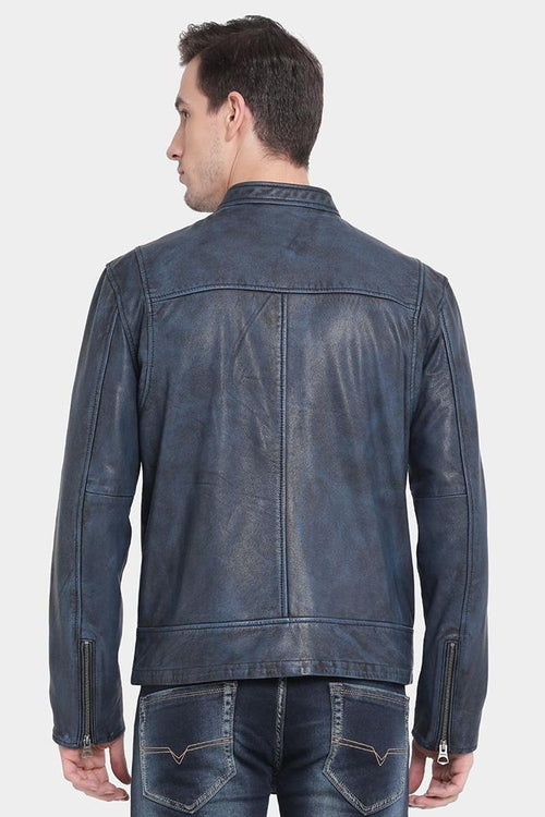 Chaqueta azul Rald para hombre con capucha extraíble | Full Grain Apparel
