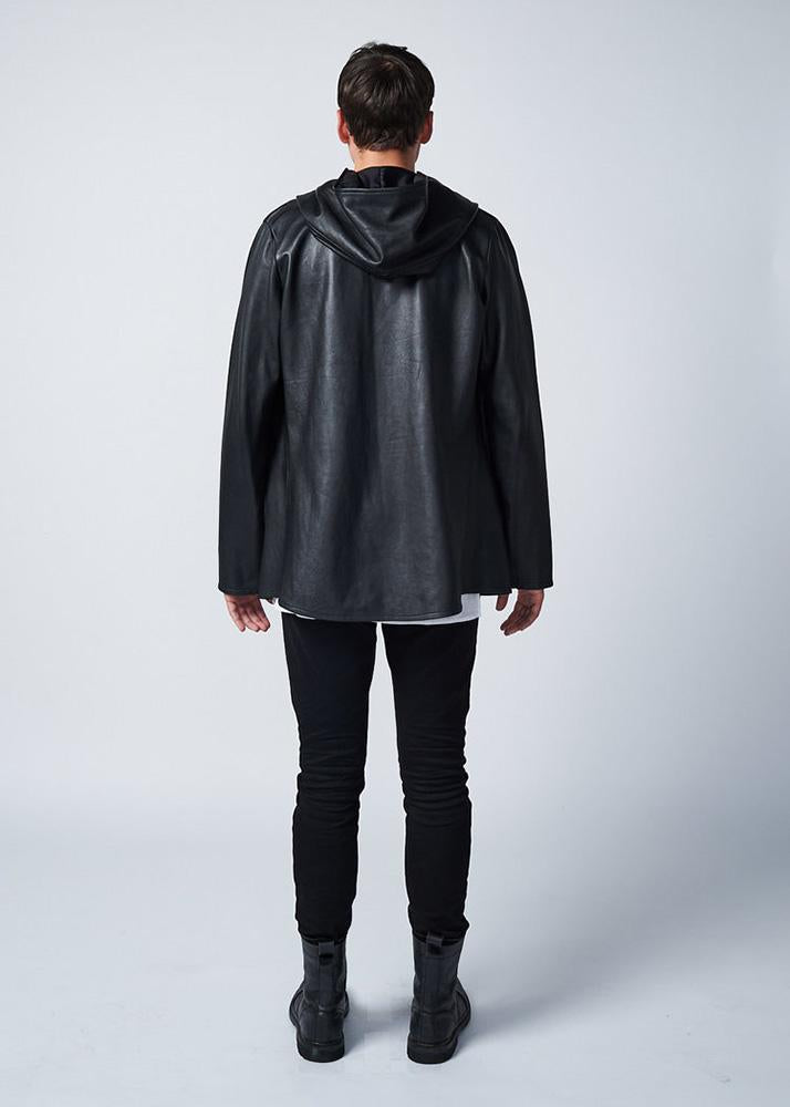 Men's Richie Black Hooded Leather Jacket | Full Grain Apparel