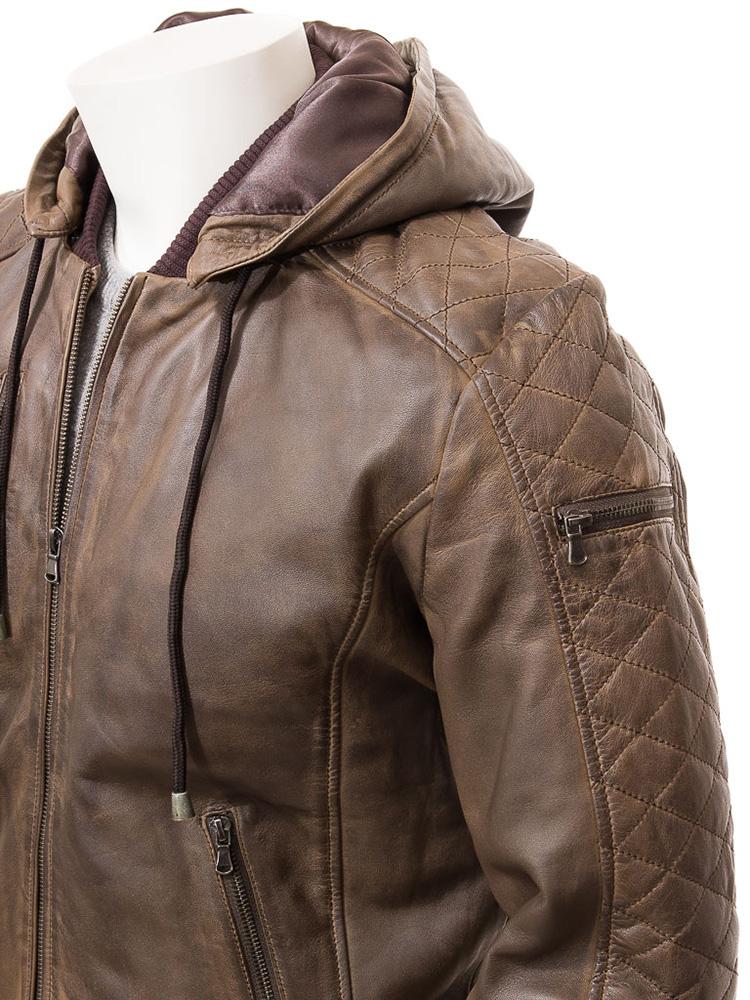 Men's Rick Brown Removable Hooded Jacket | Full Grain Apparel
