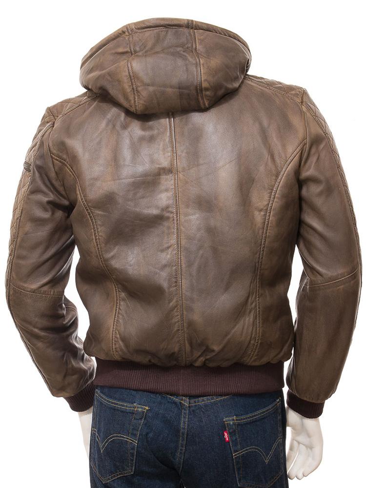 Men's Rick Brown Removable Hooded Jacket | Full Grain Apparel