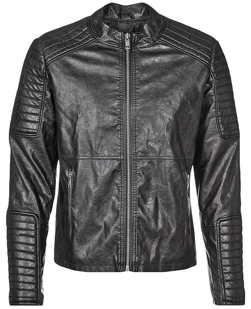 Men's Robt Black Quilted Leather Jacket | Full Grain Apparel