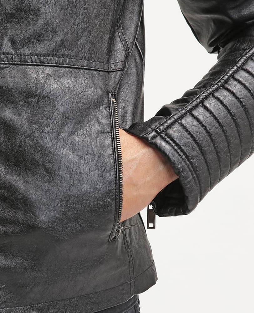 Men's Robt Black Quilted Leather Jacket | Full Grain Apparel