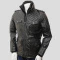 Men's Ronn Black Quilted Leather Jacket | Full Grain Apparel