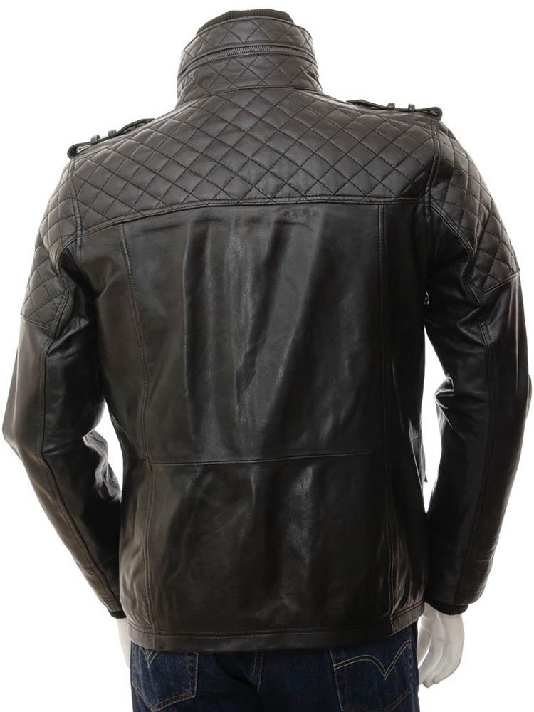 Men's Ronn Black Quilted Leather Jacket | Full Grain Apparel