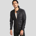 Men's Sung Black Quilted Leather Jacket | Full Grain Apparel