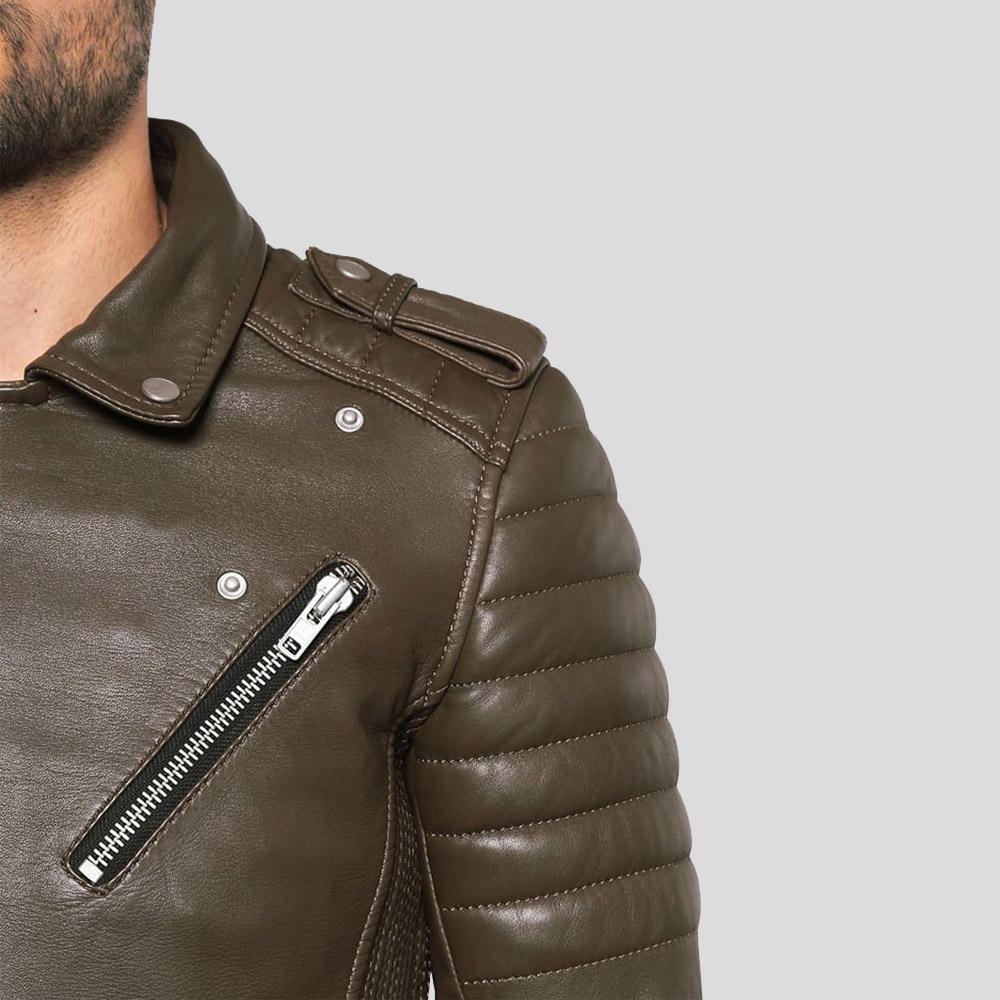 Chaqueta de cuero para motocicleta Carl Brown para hombre | Prenda de cuero de grano completo
