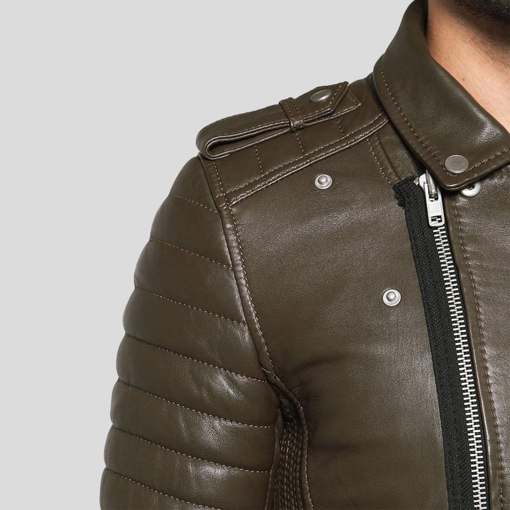 Chaqueta de cuero para motocicleta Carl Brown para hombre | Prenda de cuero de grano completo