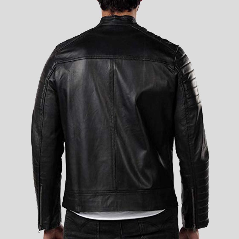 Men's Elon Black Motorcycle Leather Jacket | Full Grain Apparel