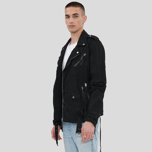 Men's Mytch Black Motorcycle Leather Jacket | Full Grain Apparel