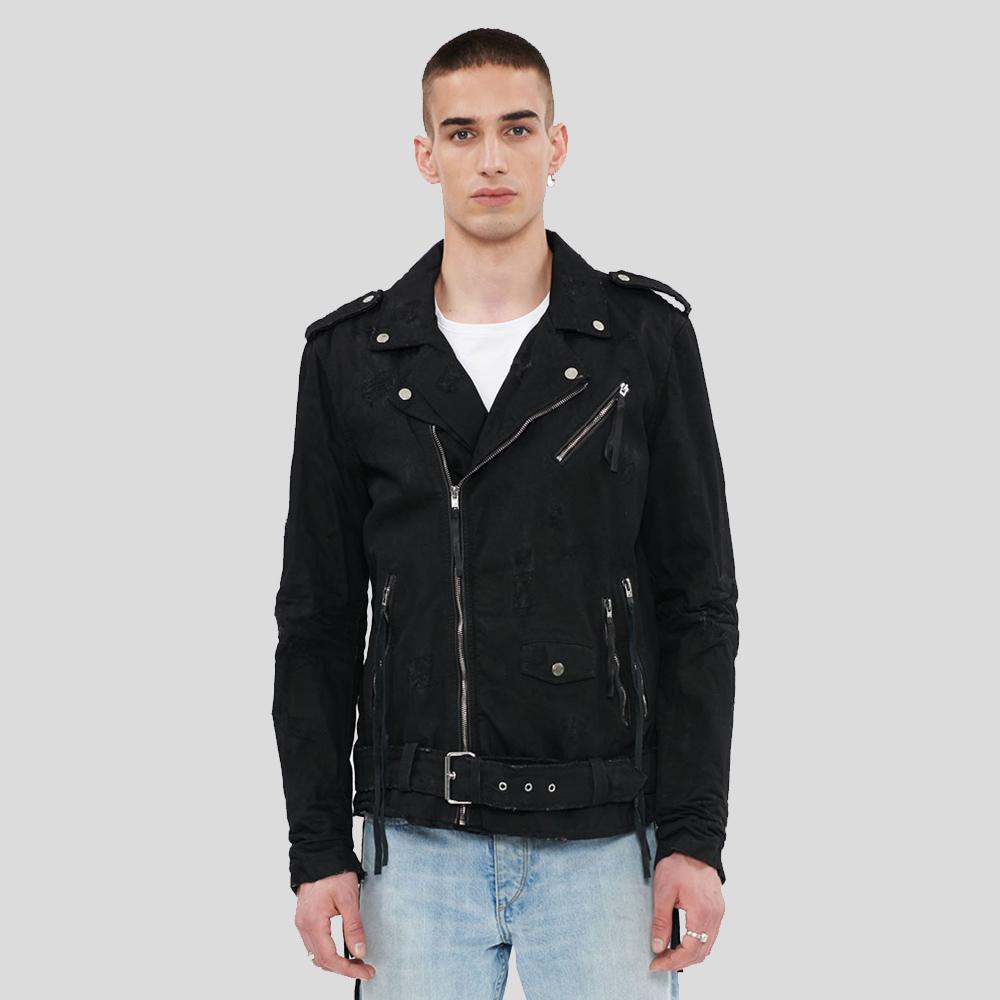 Men's Mytch Black Motorcycle Leather Jacket | Full Grain Apparel