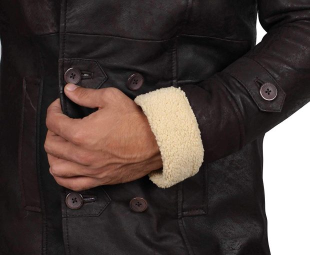 Men’s Superfly Beige Shearling Leather Coat | Winter Outerwear | Full Grain Apparel