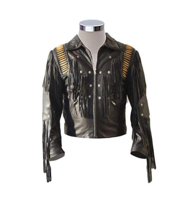 Men’s Bluish Black Western Cowboy Leather Jacket | Full Grain Apparel