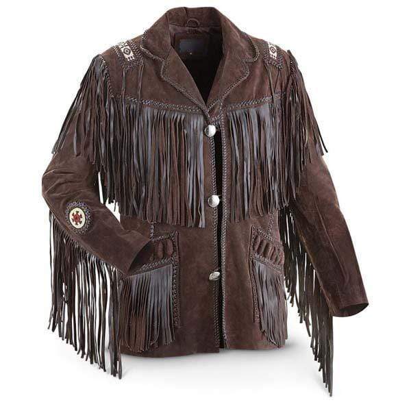 Men’s Bluish Brown Suede Western Cowboy Leather Jacket | Full Grain Apparel
