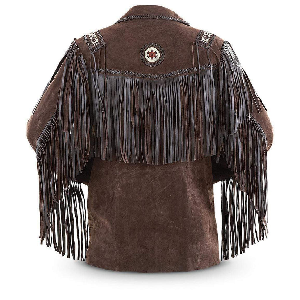 Men’s Bluish Brown Suede Western Cowboy Leather Jacket | Full Grain Apparel