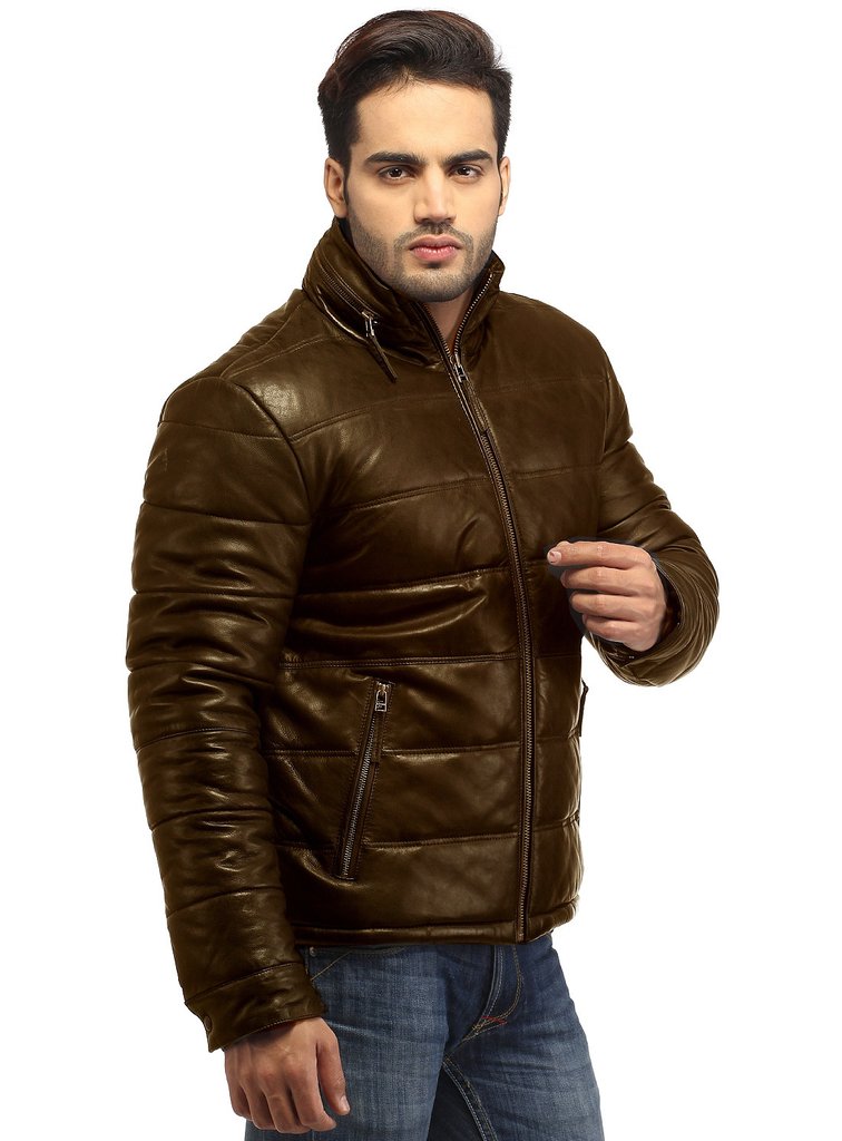 Men’s Soft Lambskin Leather Puffer Jacket | Full Grain Apparel