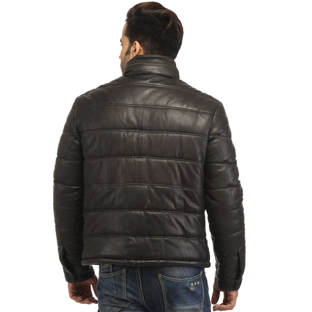 Men’s Soft Lambskin Leather Puffer Jacket | Full Grain Apparel