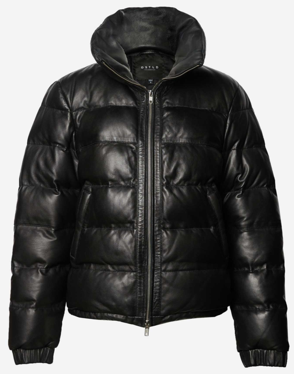 Men’s Black Leather Puffer Jacket | Full Grain Apparel