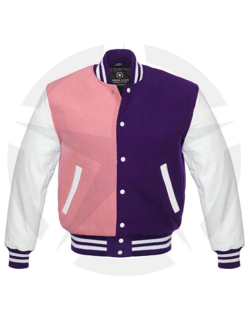 Women’s Purple and Pink Varsity Jacket | Rugged Feminine Edge | Full Grain Apparel